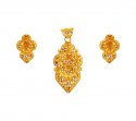 Two Tone Gold Pendant Set - Click here to buy online - 1,265 only..