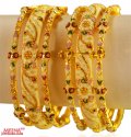 22Kt Gold Meenakari Kadas  2Pc - Click here to buy online - 7,820 only..