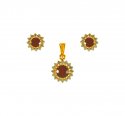 22kt Gold Ruby Pendant Set - Click here to buy online - 617 only..