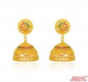 22 Kt Gold Meenakari Jhumki - Click here to buy online - 2,304 only..