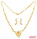 22 Kt Two Tone Gold Necklace Set - Click here to buy online - 2,706 only..