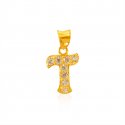 Gold Pendant with Initial (T) - Click here to buy online - 121 only..