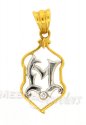 22Kt Initial Pendant (M) - Click here to buy online - 118 only..