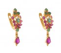 Gold Earrings with Precious Stones