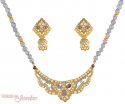 22KT Pearl-Purple Amythyst necklace set