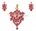 22Kt Gold Ruby Pendant Set - Click here to buy online - 579 only..