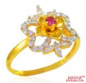 22K Gold Floral Ring for ladies - Click here to buy online - 392 only..