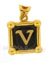 Click here to View - 22Kt  Initial ( V) Pendant 
