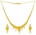 Gold Filigree Necklace Set - Click here to buy online - 849 only..