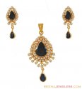 Click here to View - Sapphire and Cz Pendant Set (22k gold) 