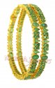 22Kt Gold Emerald Bangles - Click here to buy online - 1,698 only..
