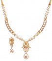 18K Gold Diamond Necklace Set - Click here to buy online - 19,042 only..