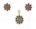 Click here to View - 22 Kt Gold Precious Stone Pendant Sets 