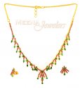 22Kt Gold Ruby and  Emerald Set - Click here to buy online - 1,501 only..
