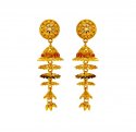 22K Gold Tri Color Jhumkas - Click here to buy online - 1,714 only..