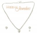 Click here to View - 22Kt White Gold Necklace Set  