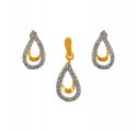 18KT Gold Diamond Pendant Set - Click here to buy online - 2,201 only..