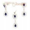 Click here to View - 22k White Gold Pendant Set with CZ and Blue Tourmaline 