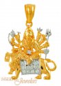 22kt Gold Maa Durga Pendant - Click here to buy online - 339 only..