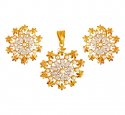 22K Gold Pearls Pendant Set - Click here to buy online - 1,880 only..