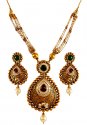 22K Gold Antique Short Necklace  - Click here to buy online - 13,861 only..