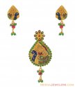 22K Peacock Pendant Set - Click here to buy online - 1,317 only..