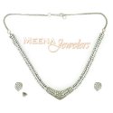 18Kt White Gold Necklace Set - Click here to buy online - 1,746 only..