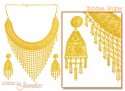 Gold Bridal Necklace, Earrings Set - Click here to buy online - 4,012 only..