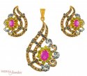 22Kt Gold Designer Pendant Set - Click here to buy online - 873 only..