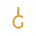 22Kt Gold Pendant with Initial(G) - Click here to buy online - 133 only..