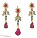 22K Fancy Ruby Pendant Set - Click here to buy online - 656 only..