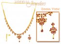 Ruby Necklace Set (22Kt Gold) - Click here to buy online - 1,074 only..