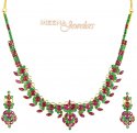 Ruby, Emerald Gold Necklace Set - Click here to buy online - 1,626 only..