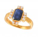Click here to View - Gold Ring with Sapphire & CZ 