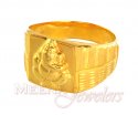 22kt Gold ring with Lord Ganesh - Click here to buy online - 466 only..