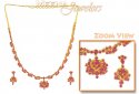 Click here to View - 22Kt Gold Ruby Necklace Set 