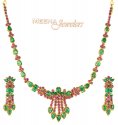 22Kt Gold Ruby And Emerald Set - Click here to buy online - 1,699 only..