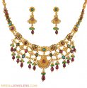 Click here to View - Antique finish necklace set (22k gold) 