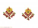 22k Indian Earrings with Precious Stones - Click here to buy online - 392 only..