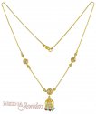 22k Gold Chain with CZ, Pearls & crystals 