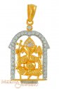 Ganesh Pendant with Signity 22k - Click here to buy online - 335 only..