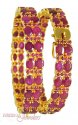 22Kt Gold Bangles with Ruby - Click here to buy online - 2,302 only..