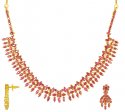 Gold Ruby Necklace Set - Click here to buy online - 1,609 only..