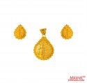 22kt Gold Pendant Set - Click here to buy online - 1,389 only..