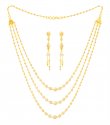 22k Gold Three Layered Fancy Set - Click here to buy online - 4,061 only..