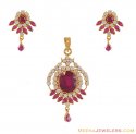 Click here to View - 22k CZ Ruby Pendant Set 