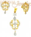 22Kt Yellow Gold Pendant Set - Click here to buy online - 599 only..