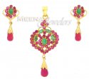 22 Kt Gold Precious Stone Pendant Sets - Click here to buy online - 620 only..