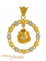 22k Ganesh Pendant with Signity - Click here to buy online - 254 only..