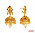 Precious Stones Jhumki 22 Kt Gold - Click here to buy online - 4,202 only..